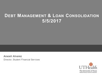 TM17 Debt Management Slides TM17 Debt Management Slides